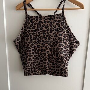 Abercrombie & Fitch Brown Leopard Crop Top